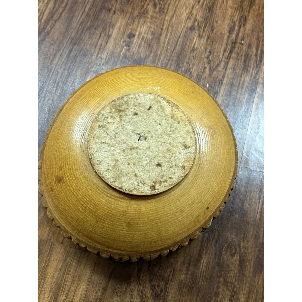 Vintage Nutcracker Wood Bowl Set Rustic With Tools